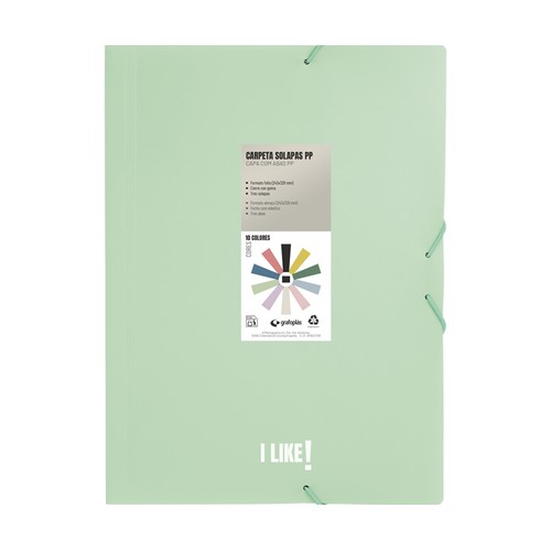 Carpeta de 3 solapas con goma, colores surtidos, GRAFOPLAS.