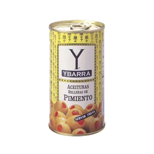 YBARRA Aceitunas verdes manzanilla rellenas de pimiento YBARRA lata de 150 g.