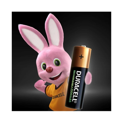 Pack de 4 pilas recargables AA, Ni-MH, HR06, DURACELL, 2.500 mAh