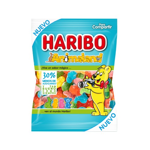 Caramelos de goma, 30 $% menos de azúcar HARIBO ANIMALAND 150 g.
