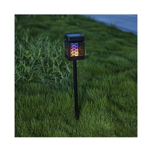 Lámpara solar exterior elimina insectos 2 en 1, JATA MosTrap MOST3523, 6 bombillas LED ultravioleta, malla de 700V.