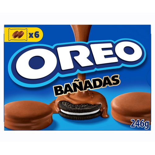 OREO Galletas rellenas de crema de vainilla y cubiertas de chocolate con leche 6 uds. 41 g.