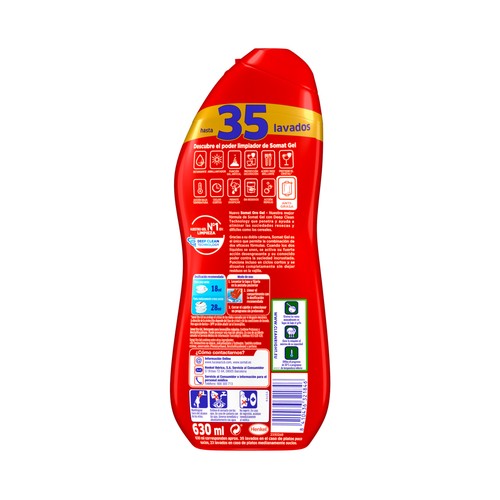 SOMAT Detergente lavavajillas máquina gel antigrasa 2 uds 70 lava 1260 ml.
