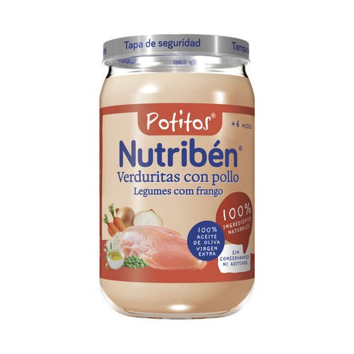 NUTRIBÉN Potitos® de verduritas con pollo, a partir de 6 meses 235 g.