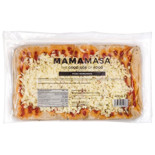 MAMAMASA Pizza margarita formato 30 x 18 cm, con mozzarella Fior di Latte 400 g.