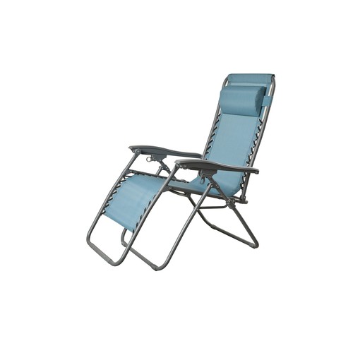Silla relax de acero y textileno, 5 posiciones, color gris, GARDENSTAR