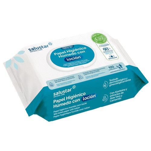 SALUSTAR Toallitas para WC (papel higiénico húmedo) fabricadas con tejido biodegradable 100 uds.