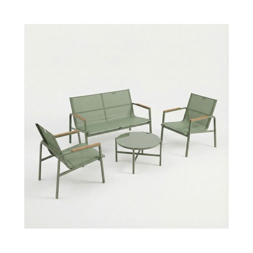 Conjunto de 4 piezas de acero y textileno, modelo Orlando, MOTIF INDOOR