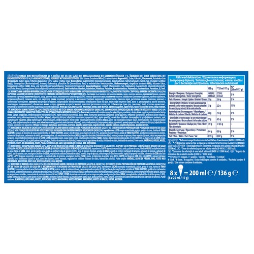 OREO Mini conos de helado de vainilla con trozos de galletas al cacao 8 x 25 ml.