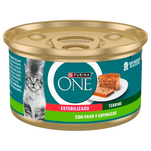 PURINA ONE Alimento de gato en lata con pavo y espinaca 85g 