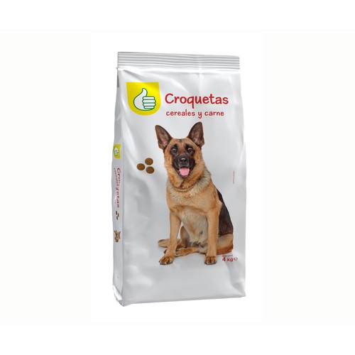 PRODUCTO ECONÓMICO ALCAMPO Comida para perro a base de croquetas de carne y cereales 4 kg.