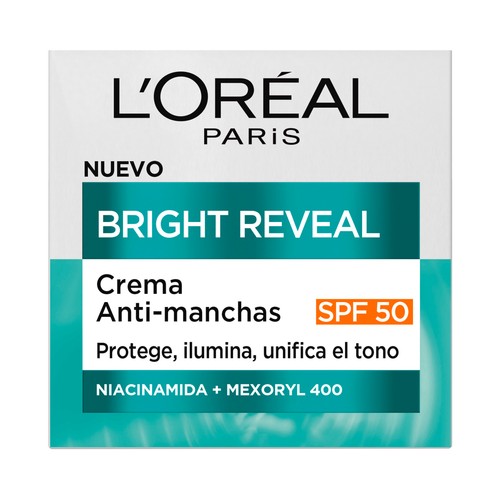 L´ORÉAL PARIS Bright reveal Crema anti-manchas unificadora del tono, con FPS 50 50 ml.
