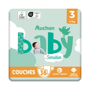 PRODUCTO ALCAMPO Baby sensitive Pañales talla 3 (4-9 kg) 36 uds.