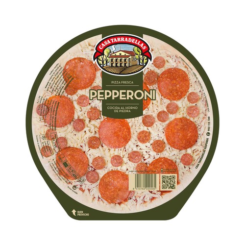 Alcampo CASA TARRADELLAS Pizza fresca de pepperoni cocida al horno de piedra CASA TARRADELLAS 400 g