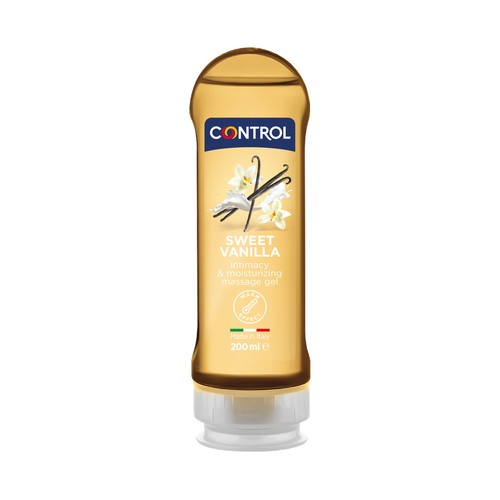CONTROL Gel de masaje corporal efecto calor CONTROL Sweet vainilla 200 ml.
