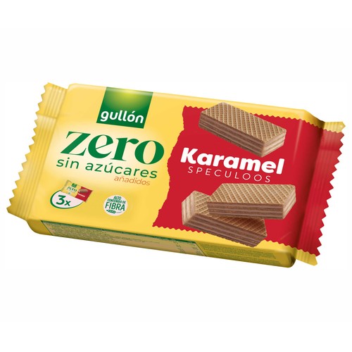 GULLÓN Galleta de barquillo karamel speculoos zero 189 g.