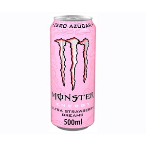 MONSTER Energy Bebida energética ultra strawberry dreams lata 500 ml