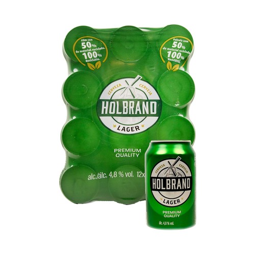 HOLBRAND Cerveza clásica  pack 12 latas de 50 cl.