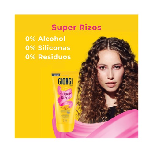 GIORGI Super rizos Gel fijador (gomina) para rizos super definidos, fijación 5 170 ml.