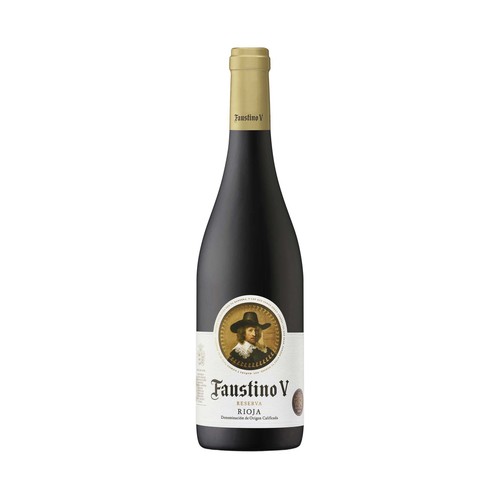 Vino tinto reserva con denominación de origen Rioja FAUSTINO V botella de 75 cl.