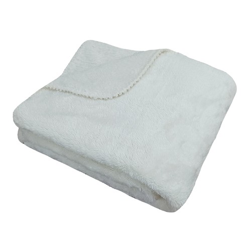 Plaid sherpa de 125 x 150 cm, color gris claro, ALCAMPO.