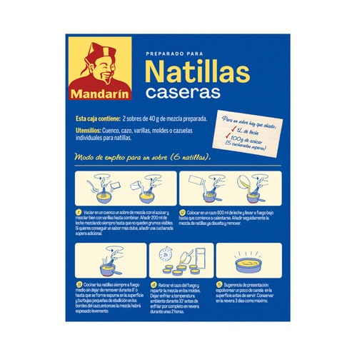 MANDARÍN Natillas preparado MANDARÍN 80 g.