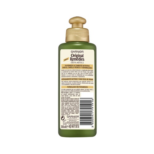 ORIGINAL REMEDIES Tratamiento capilar aceite en crema, para pelo reseco y sensibilizado ORIGINAL REMEDIES Oliva mítica de Garnier 250 ml.