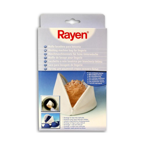 Malla con cremallera y alcolchado interior especial para el cuidado de lencería e la lavadora RAYEN.