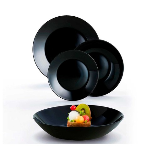 Vajilla completa de 18 piezas Zelie color Negro, LUMINARC