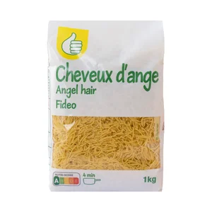 PRODUCTO ECONÓMICO ALCAMPO Pasta fideos cabellín de calidad superior 1 kg.