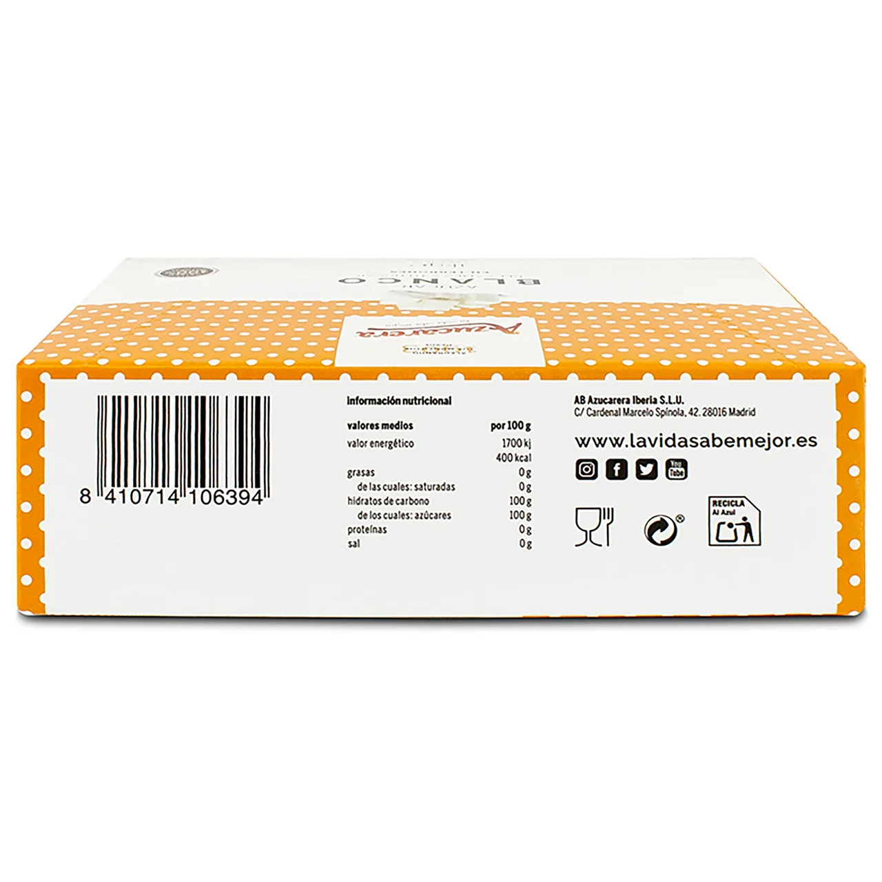 Azúcar blanco en terrones 1 kg