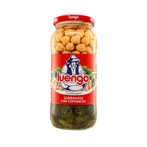 PRODUCTO ALCAMPO Garbanzos cocidos con verduras frasco de 400 g.