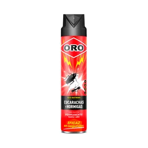 ORO Spray insecticida para cucarachas, hormigas e insectos rastreros 750 ml.