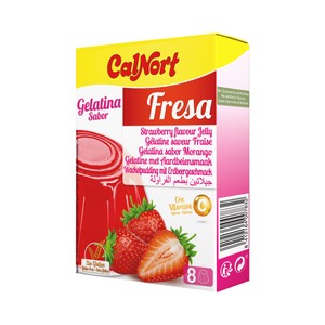 Imagen de CALNORT Gelatina sabor fresa, sin gluten y con vitamina C 8 uds.