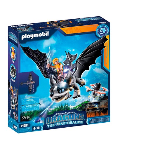 PLAYMOBIL DreamWorks 71081, Dragons Nine Realms - Thunder&Tom, 39 pcs +4 Años