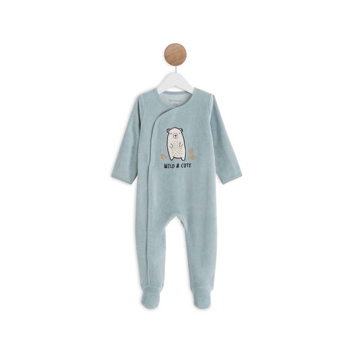 Pijama pelele de terciopelo para bebé IN EXTENSO, talla 68.