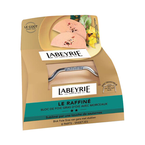 LABEYRIE Foie gras de oca con trozos y cortador para laminarlo LABEYRIE 300 g.