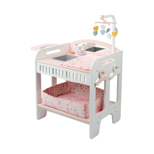 Cambiador de madera con accesorios para muñecos 68.8 X 39.5 X 81.2 cm ONE, TWO FUN