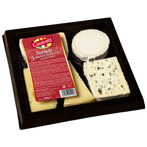 CANTOREL Tabla surtida de 5 quesos franceses CANTOREL 400 g.