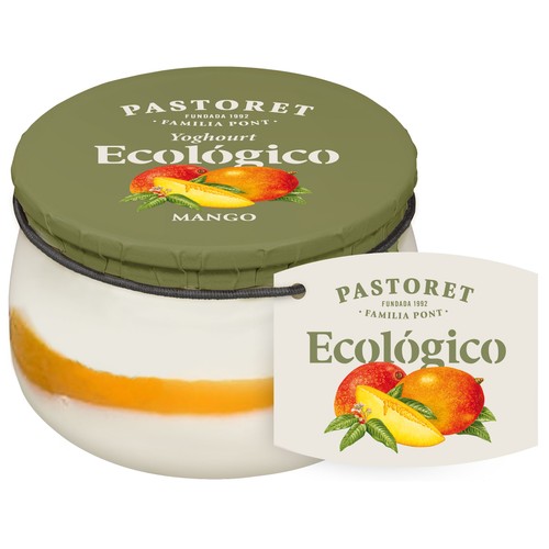 Yogur de mango ecológico PASTORET, 135 g.