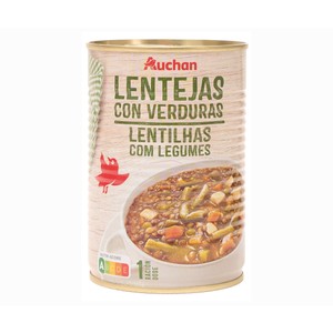 Imagen de PRODUCTO ALCAMPO Lentejas con verduras, listas para calentar y comer lata de 430 g.