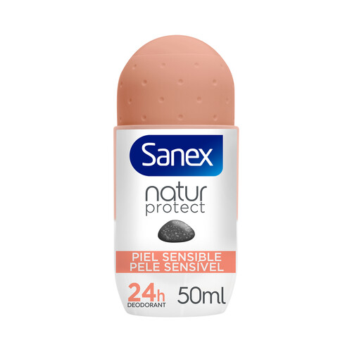 SANEX Desodorante roll on para mujer con protección antitranspirante hasta 24 horas, especial pieles sensibles SANEX Natur protect 50 ml.