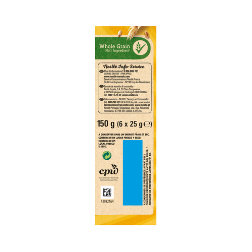 NESTLÉ Barritas de cereales tostados con leche NESTLÉ GOLDEN GRAHAMS caja 6 uds. 150 g.