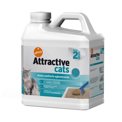 ATTRACTIVE CATS Arena sanitaria aglomerante para gatos ATTRACTIVE CATS 6,36 kg.
