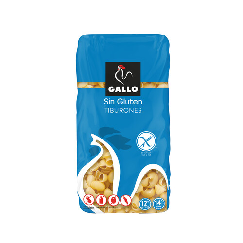GALLO Pasta tiburones sin gluten GALLO, 450 g.