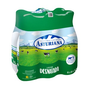 precios Central Lechera Asturiana Leche Desnatada Botella 6 X 1 L. en Alcampo
