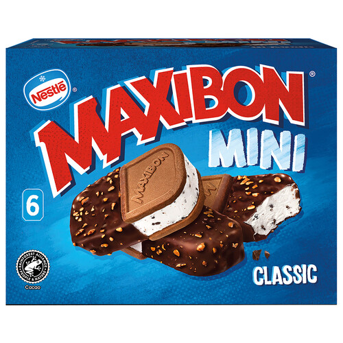 MAXIBON Classic de Nestlé Mini sándwich de nata con gotas chocolate 6 x 80 ml.