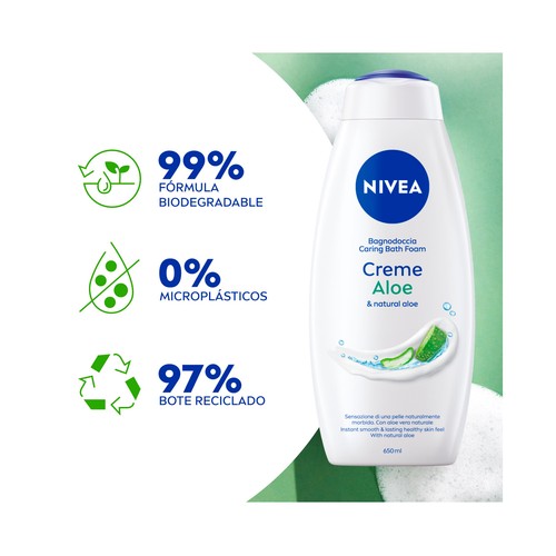 NIVEA Creme aloe Gel de ducha o baño hidratante y revitalizante con aroma a aloe vera 650 ml.