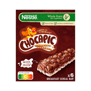 NESTLÉ Cereales en barrita con chocolate y leche NESTLÉ CHOCAPIC barrita de 25 gr, pack de 6 uds.