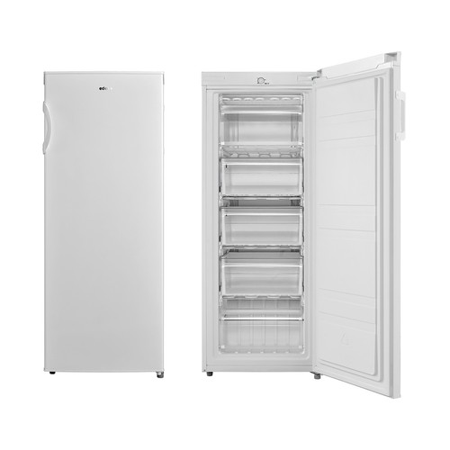 Congelador vertical EZS-1412, clasificación energética: E, H: 142cm, A: 55cm, F: 55cm, capacidad total: 160L.